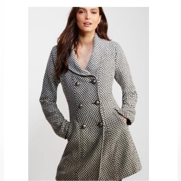 Bethany Mota Jackets & Blazers - GUC Aeropostale Bethany Mota Black White Double Breasted Tweed Coat, Sz Small